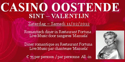 Manuela will be performing at a Valentine Dinner on 11 February 2012 in Casino Oostende. Click banner to book.